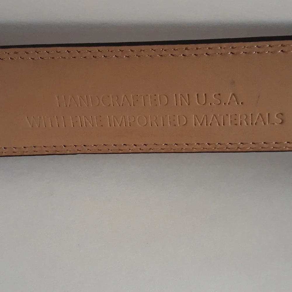 NYBC Men Leather Belt Size M  Tan Color Silver Buckle New